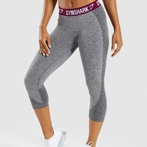 Gymshark Flex Charcoal/Deep Plum Cropped Leggings